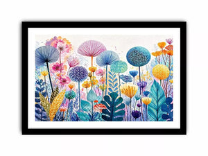 abstract botanical flowers Canvas Print colorful modern floral canvas decor