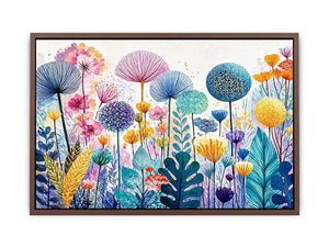 abstract botanical flowers Canvas Print colorful modern floral canvas decor