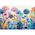 abstract botanical flowers Canvas Print colorful modern floral canvas decor