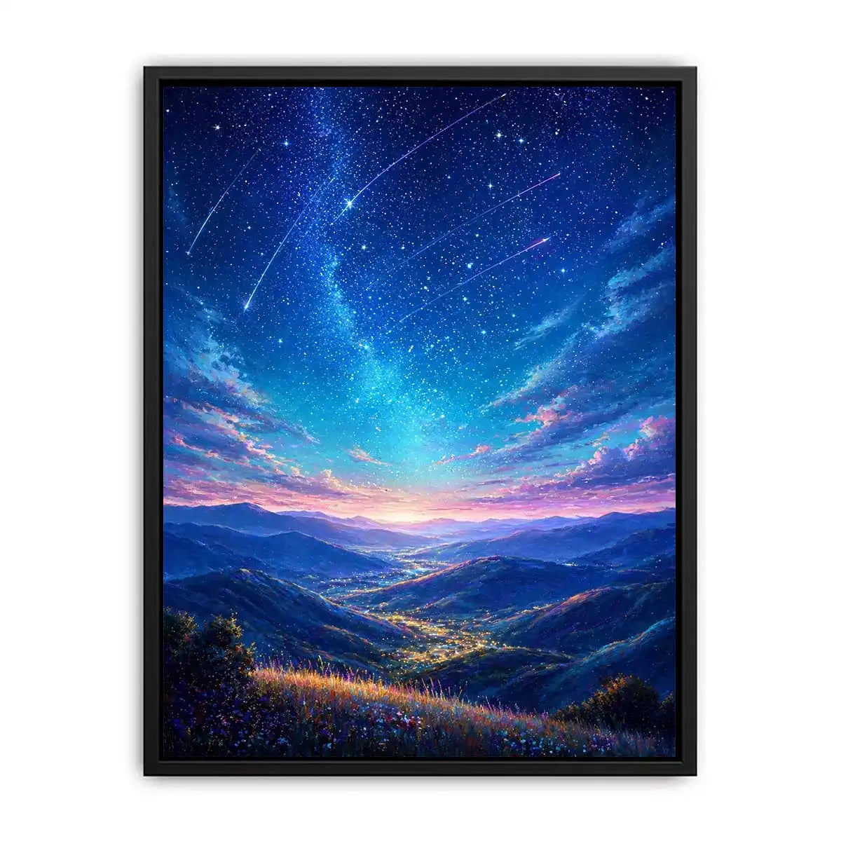 starry valley landscape Canvas Print dreamy night sky canvas decor