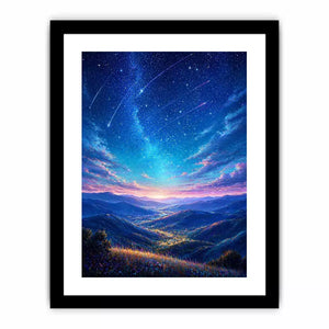 starry valley landscape Canvas Print dreamy night sky canvas decor