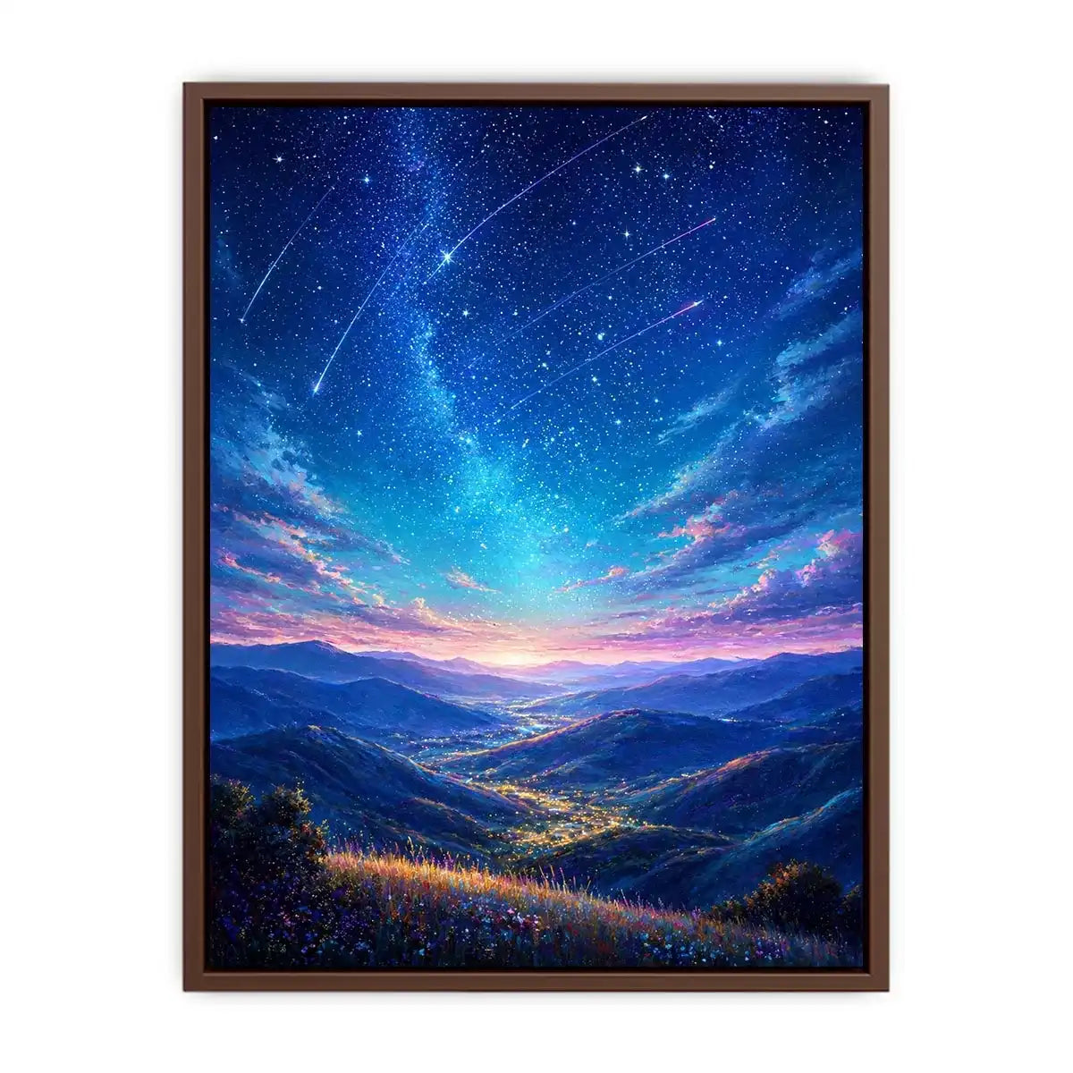 starry valley landscape Canvas Print dreamy night sky canvas decor
