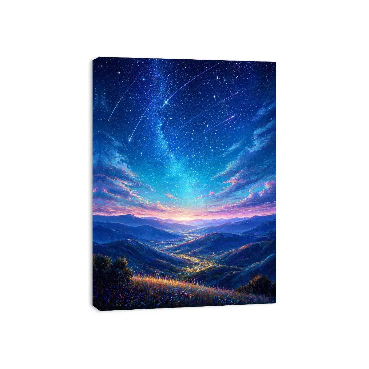 starry valley landscape Canvas Print dreamy night sky canvas decor