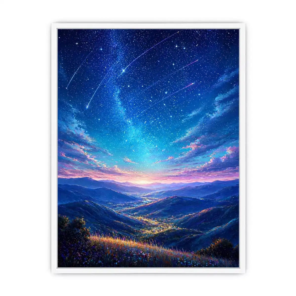 starry valley landscape Canvas Print dreamy night sky canvas decor