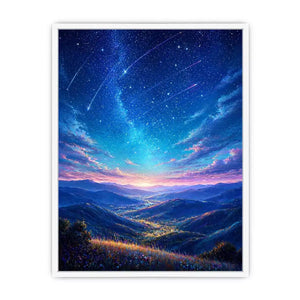 starry valley landscape Canvas Print dreamy night sky canvas decor