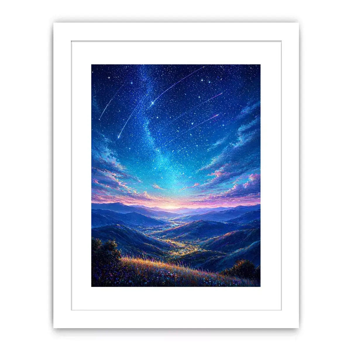 starry valley landscape Canvas Print dreamy night sky canvas decor