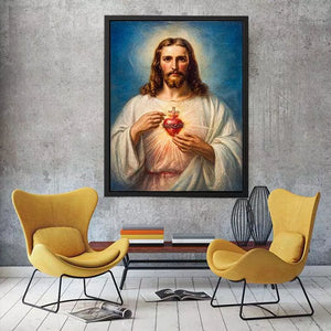 Sacred Heart of Jesus Christ painting canvas Canvas Print