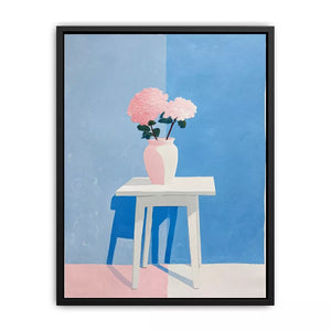 minimalist pastel floral vase painting canvas Canvas Print modern scandinavian decor
