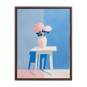 minimalist pastel floral vase painting canvas Canvas Print modern scandinavian decor