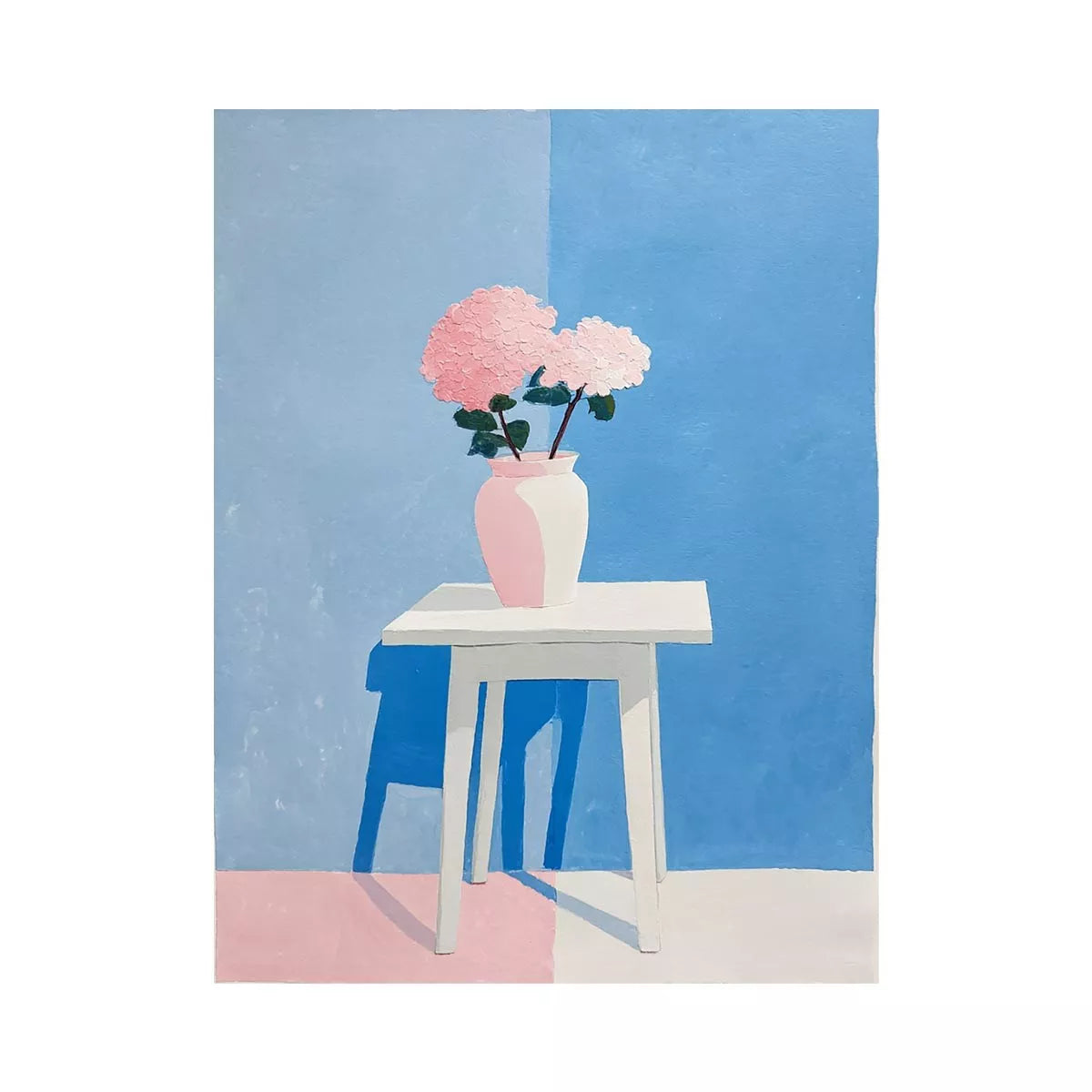 minimalist pastel floral vase painting canvas Canvas Print modern scandinavian decor
