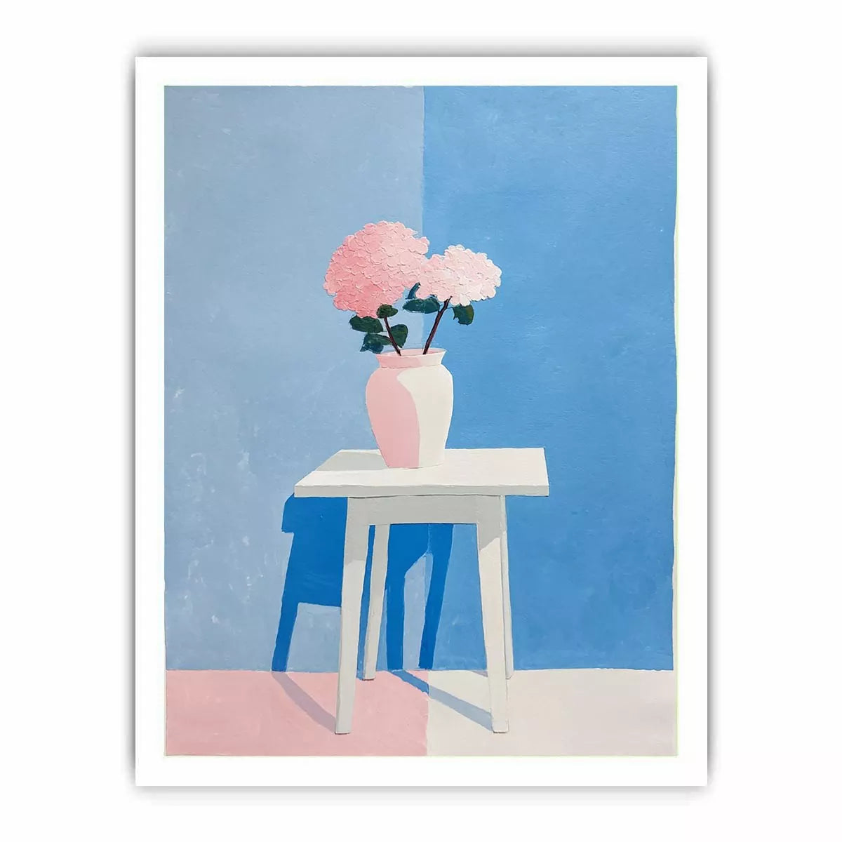 minimalist pastel floral vase painting canvas Canvas Print modern scandinavian decor