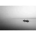 black and white minimalist river boat Canvas Print canvas photogrpahy calm water landscape