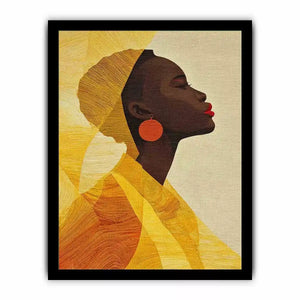 Modern African woman portrait in yellow tones canvas Canvas Print