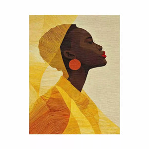 Modern African woman portrait in yellow tones canvas Canvas Print