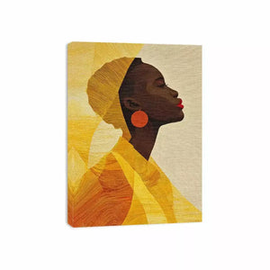 Modern African woman portrait in yellow tones canvas Canvas Print