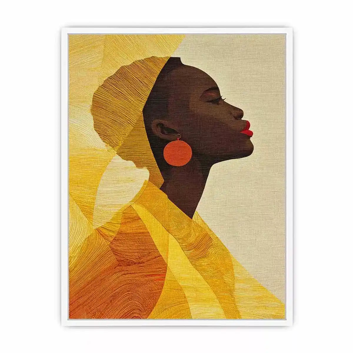 Modern African woman portrait in yellow tones canvas Canvas Print