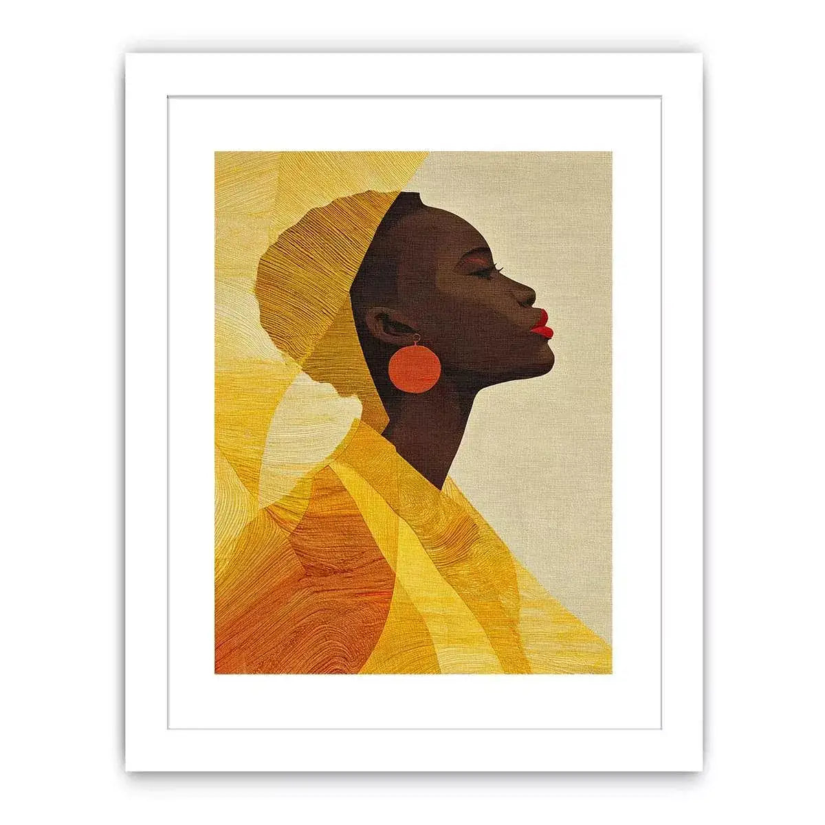 Modern African woman portrait in yellow tones canvas Canvas Print