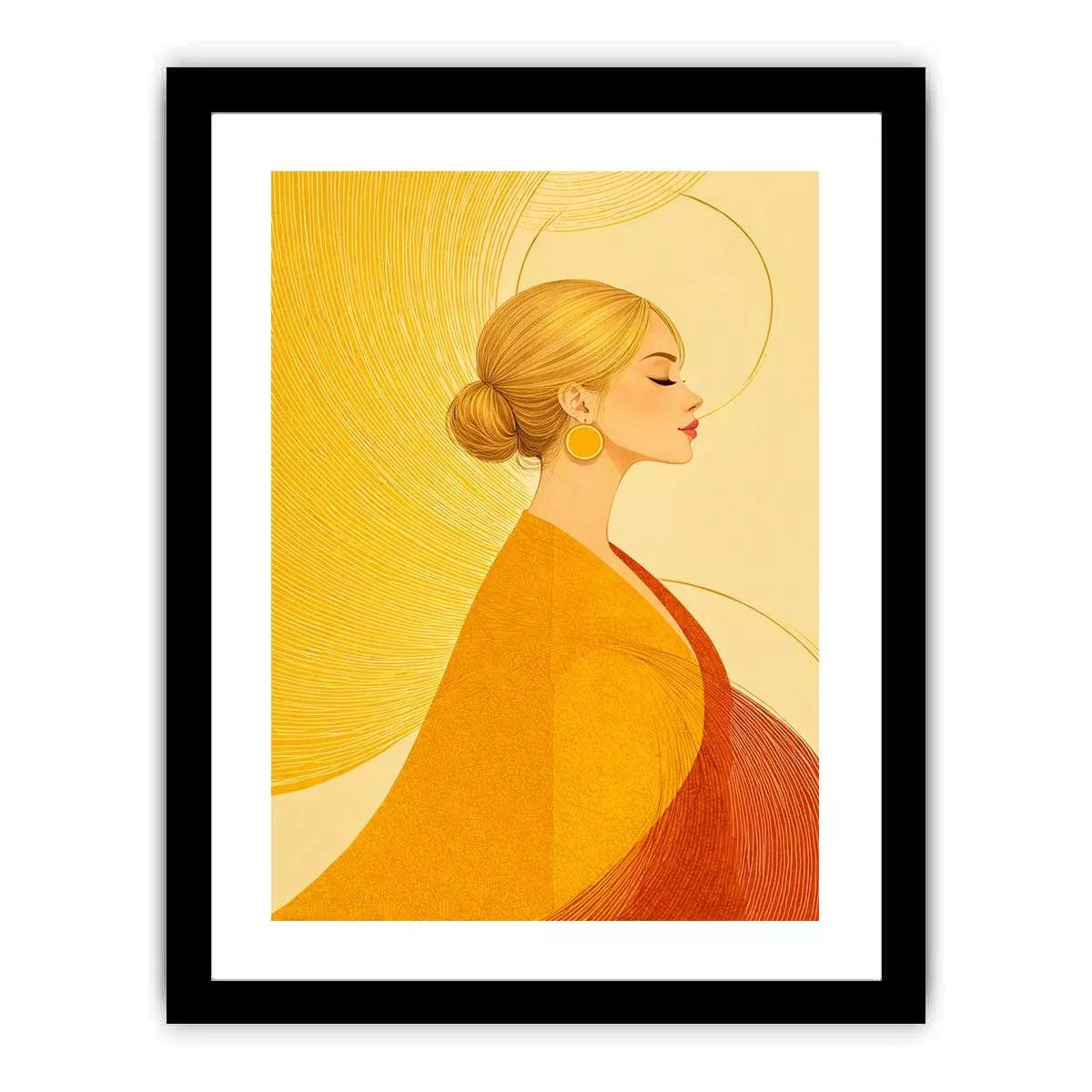 Minimalist golden woman portrait modern canvas Canvas Print