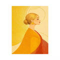Minimalist golden woman portrait modern canvas Canvas Print