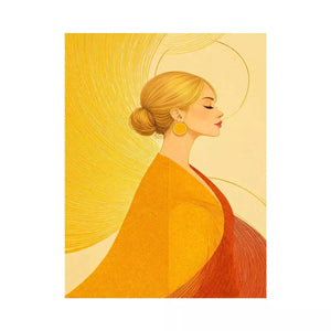Minimalist golden woman portrait modern canvas Canvas Print