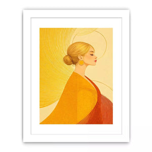 Minimalist golden woman portrait modern canvas Canvas Print