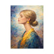 Impressionist woman portrait with gold accents canvas wall art