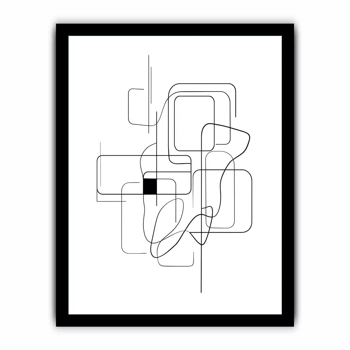 Minimalist abstract black line art geometric canvas Canvas Print