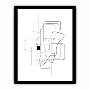 Minimalist abstract black line art geometric canvas Canvas Print