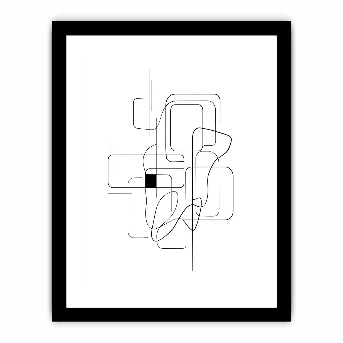 Minimalist abstract black line art geometric canvas Canvas Print