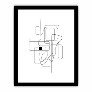Minimalist abstract black line art geometric canvas Canvas Print