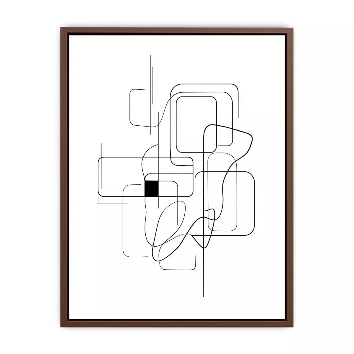 Minimalist abstract black line art geometric canvas Canvas Print
