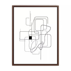 Minimalist abstract black line art geometric canvas Canvas Print