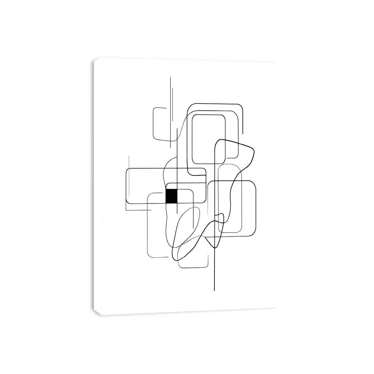 Minimalist abstract black line art geometric canvas Canvas Print