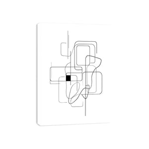 Minimalist abstract black line art geometric canvas Canvas Print