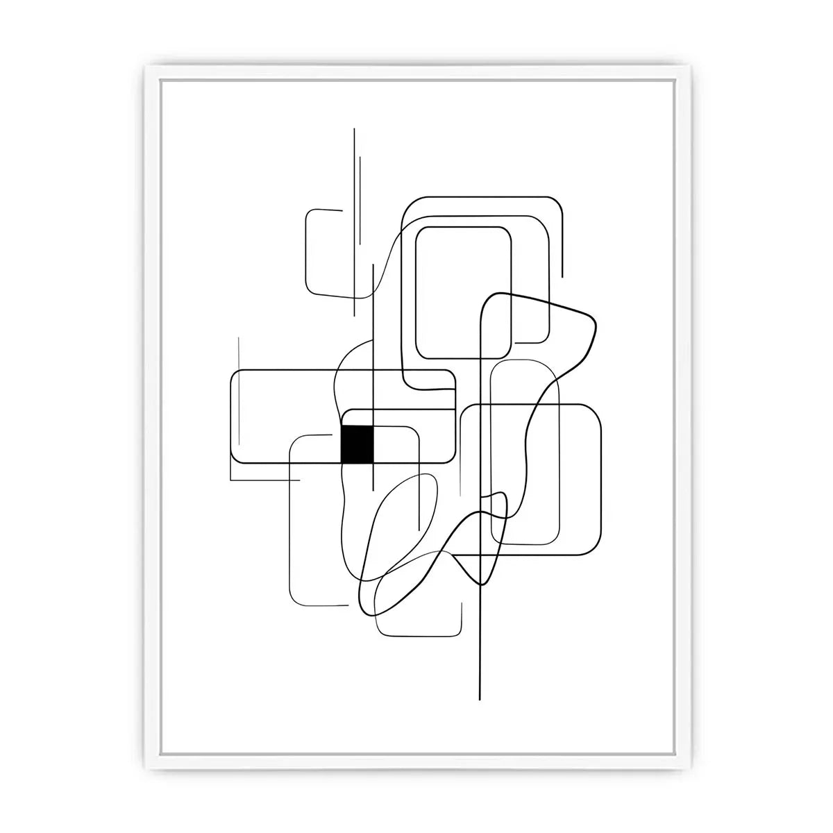 Minimalist abstract black line art geometric canvas Canvas Print