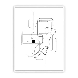 Minimalist abstract black line art geometric canvas Canvas Print