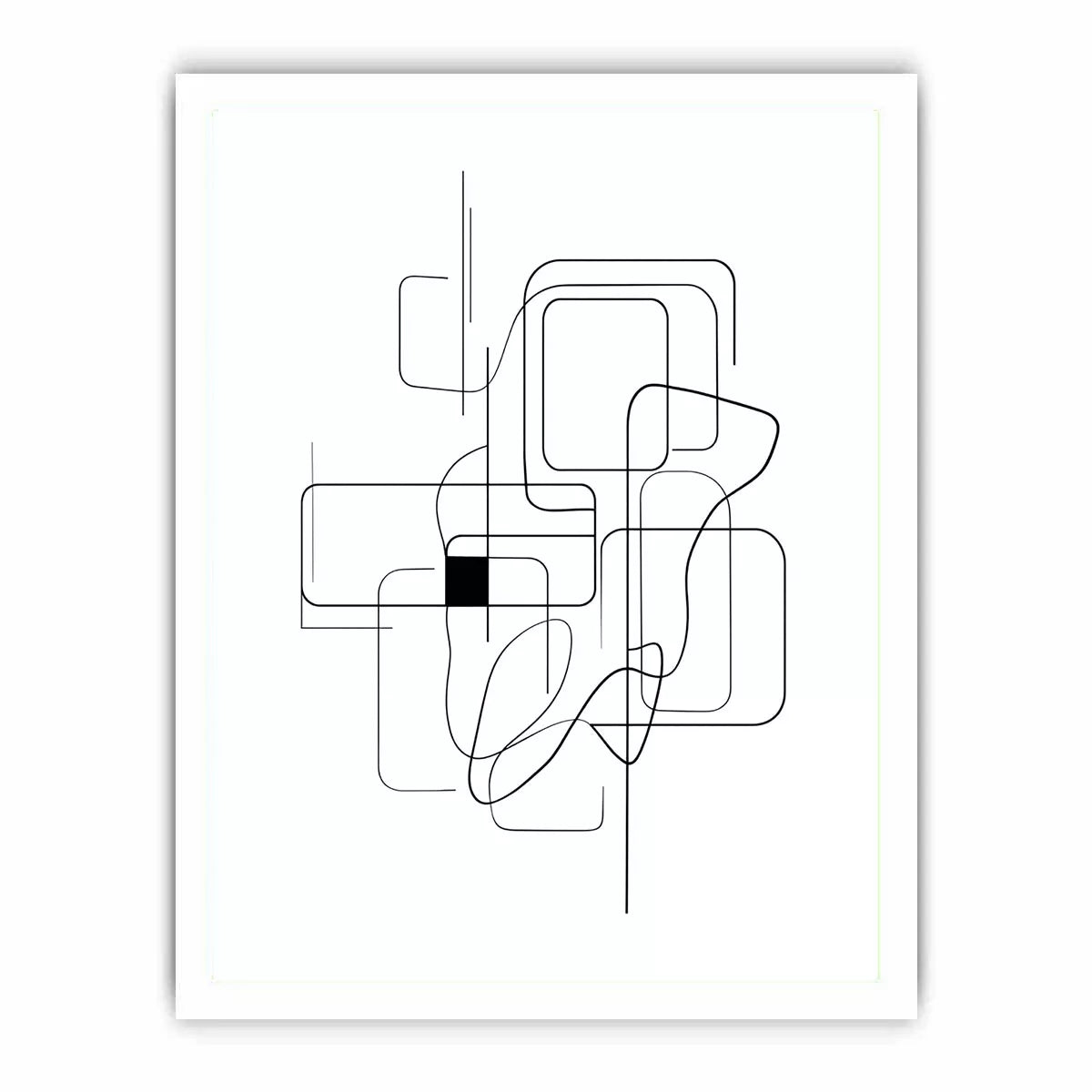 Minimalist abstract black line art geometric canvas Canvas Print