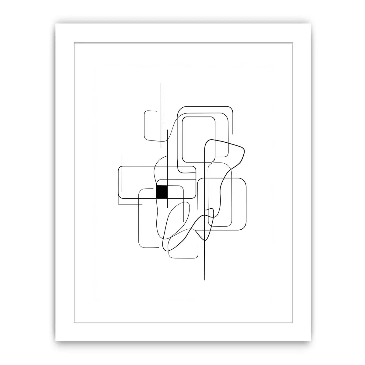 Minimalist abstract black line art geometric canvas Canvas Print