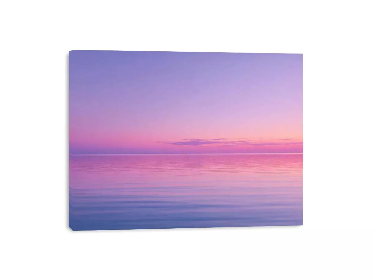 Minimalist Coastal Ocean Canvas Print – Pastel Sunset Canvas Print