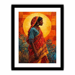 Indian Woman Canvas Print Vibrant Cultural Canvas