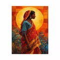 Indian Woman Canvas Print Vibrant Cultural Canvas
