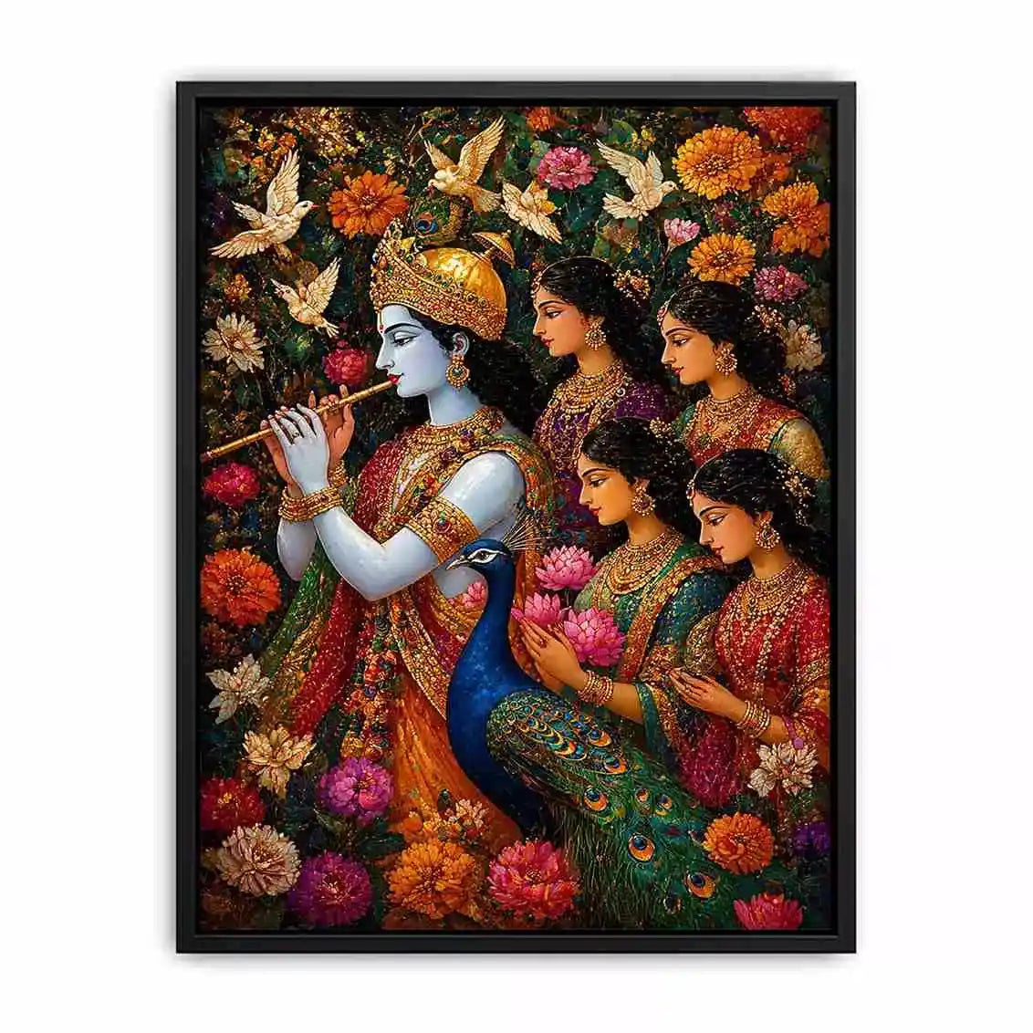 Krishna Garden Canvas Canvas Print | Spiritual Indian Painting Print