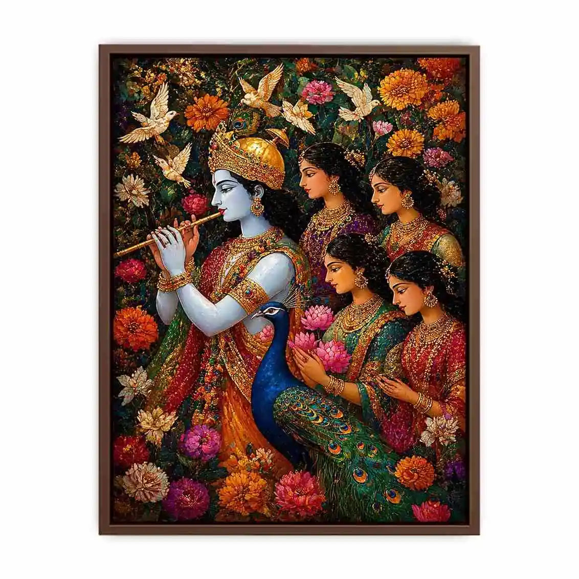 Krishna Garden Canvas Canvas Print | Spiritual Indian Painting Print