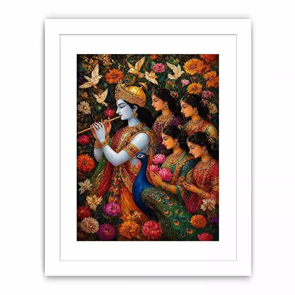 Krishna Garden Canvas Canvas Print | Spiritual Indian Painting Print