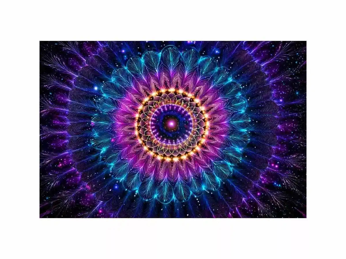 Cosmic Mandala Canvas Print | Sacred Geometry Psychedelic Canvas