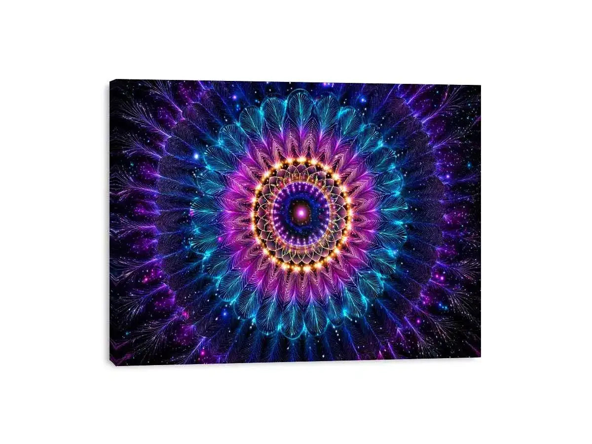 Cosmic Mandala Canvas Print | Sacred Geometry Psychedelic Canvas