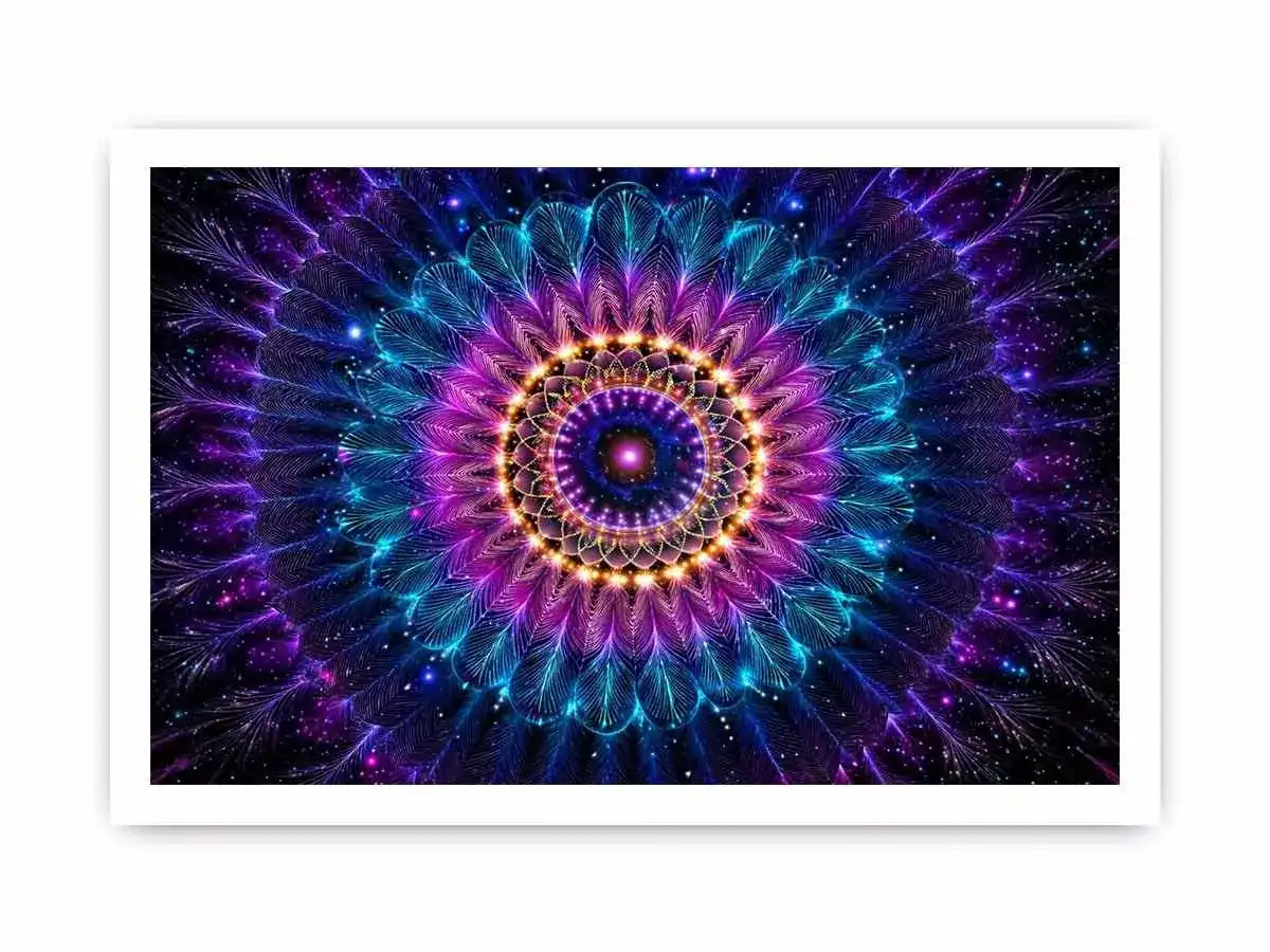 Cosmic Mandala Canvas Print | Sacred Geometry Psychedelic Canvas