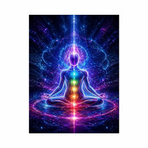 Meditation Energy Canvas Print | Chakra Spiritual Cosmic Canvas