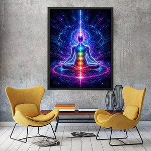 Meditation Energy Canvas Print | Chakra Spiritual Cosmic Canvas
