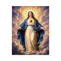 Classic Virgin Mary Sacred Heart Portrait with Heavenly Glow – Religious Canvas Print Canvas